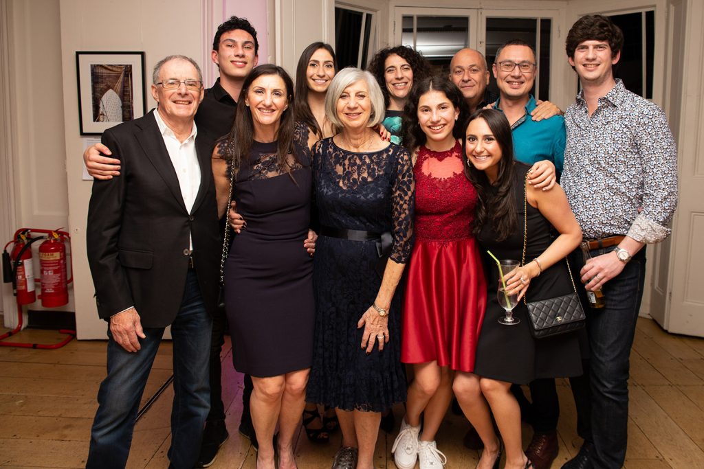 Family group photo at party